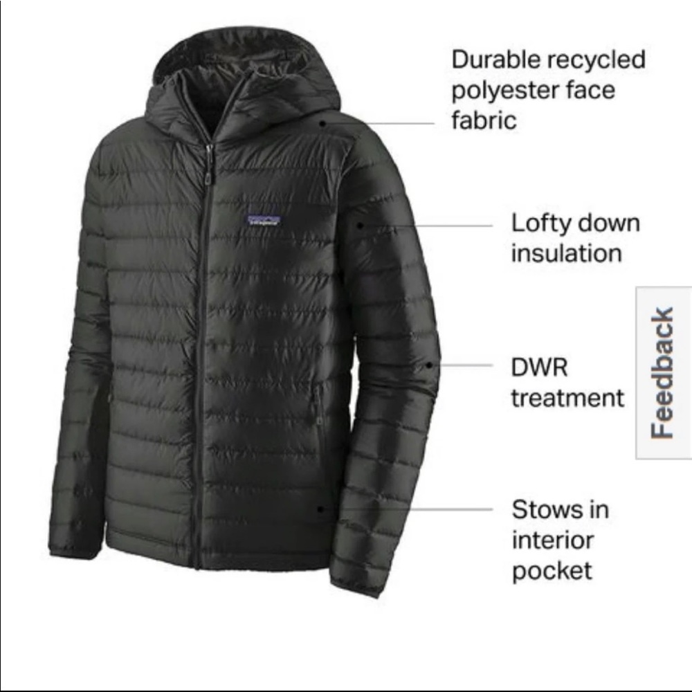 Mens Patagonia Down Sweater Hooded Jacket